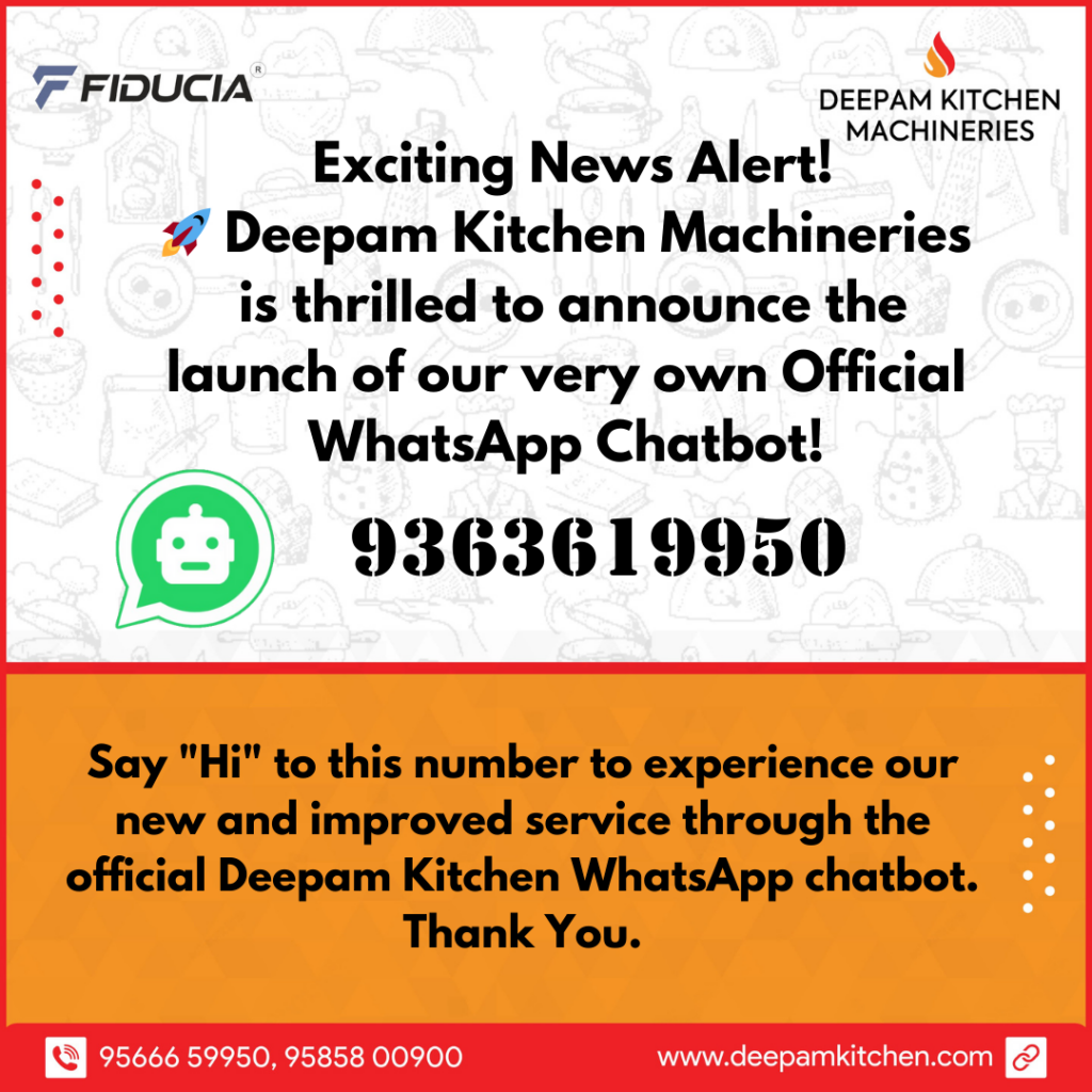 whatsapp chatbot introduced by deepam kitchen