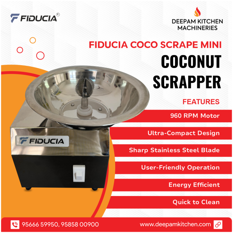 Fiducia Coco Scrape Mini Commercial SS Coconut Scrapper