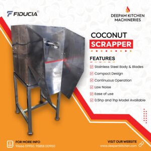 Fiducia Coco Scrape Pro Commercial SS Coconut Scraper