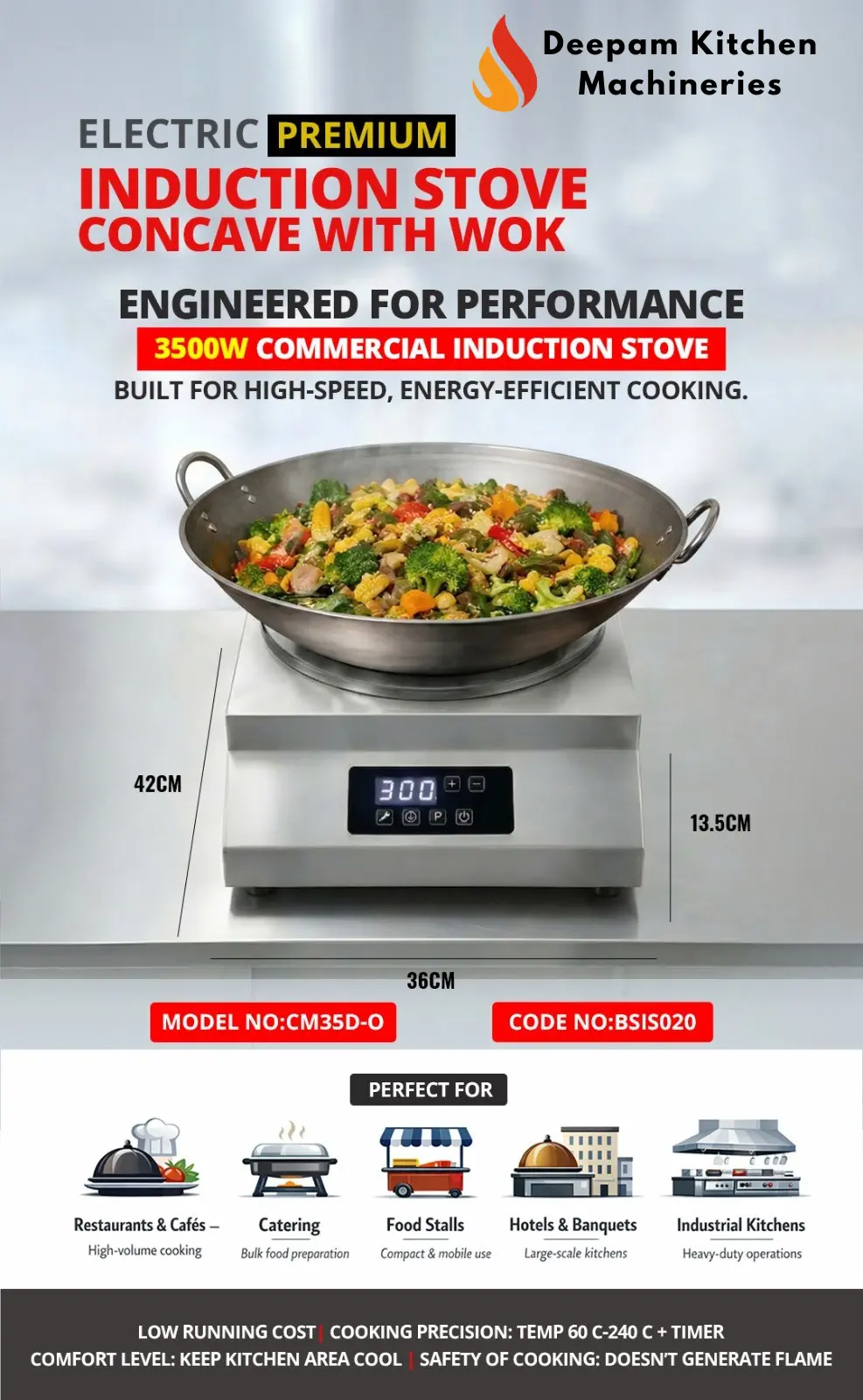Induction Stove Manufacturer – Deepam Kitchen Machineriers